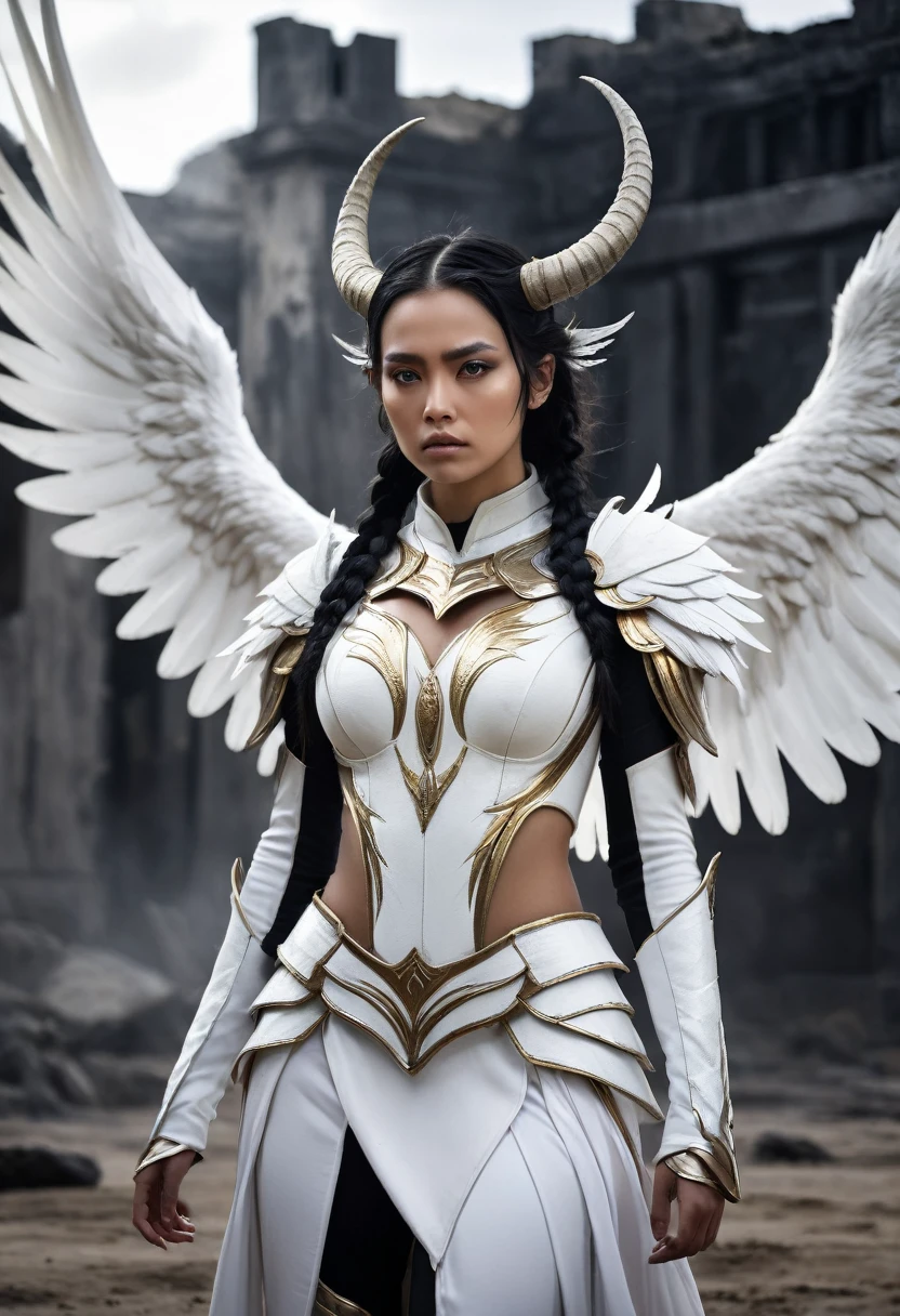 score_9, score_8_up, score_7_up, score_6_up, score_5_up, score_4_up, 4k, detailed, high quality BREAK
1girl, muscular, fantasy, flat chest, long hair, angel wings, celestial beauty, bobcut, black hair, white and gold armor, asian,
<lora:Astraali_FSR_pony:0.8>