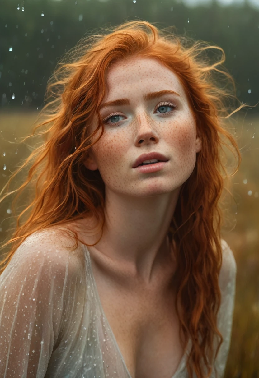 outside distant full body head to toe shot: a nude 18 year old woman, standing spread eagle nude in extreme snow storm,( freckles:0.9), green eyes, ginger hair, big curls, large natural breasts, looking at viewer, (((fire background))),(((fire ))), (((voluminous fire shooting from both handire melting snow, dutch angle, twisted view; cinematic, detailed textures, bokeh, natural lighting, 4k uhd, dslr, soft lighting, high quality, Fujifilm XT3, fit,athletic, high detailed freckled skin with hair,muscular abs,flames coming from ,perfect face with freckles,detailed hands and eyes,