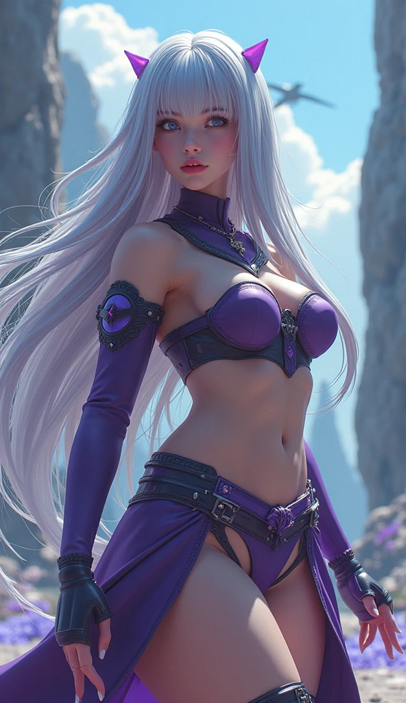 1 Girl, Medium Tits, Starry Eyes, (8k, RAW Photo, High Sensitivity, Best Quality, Masterpiece, Ultra High Resolution, Realism: 1.25), Blush, (Very Detailed CG Unity 8k Wallpaper, Best Quality, High Resolution: 1.2), (ultra_detailed, UHD: 1.2), Perfect Lighting, Unique, (1 Girl: 1.4), (Pretty Girl: 1.2), Unreal Engine, Side Light, White Hair, Purple Eyes, Perfect Face, Detailed Face, Perfect Body, Beautiful Eyes, Beautiful Face, (Bright Skin: 1.4), Idol, (Full Body), Transparent,Diplomat attire