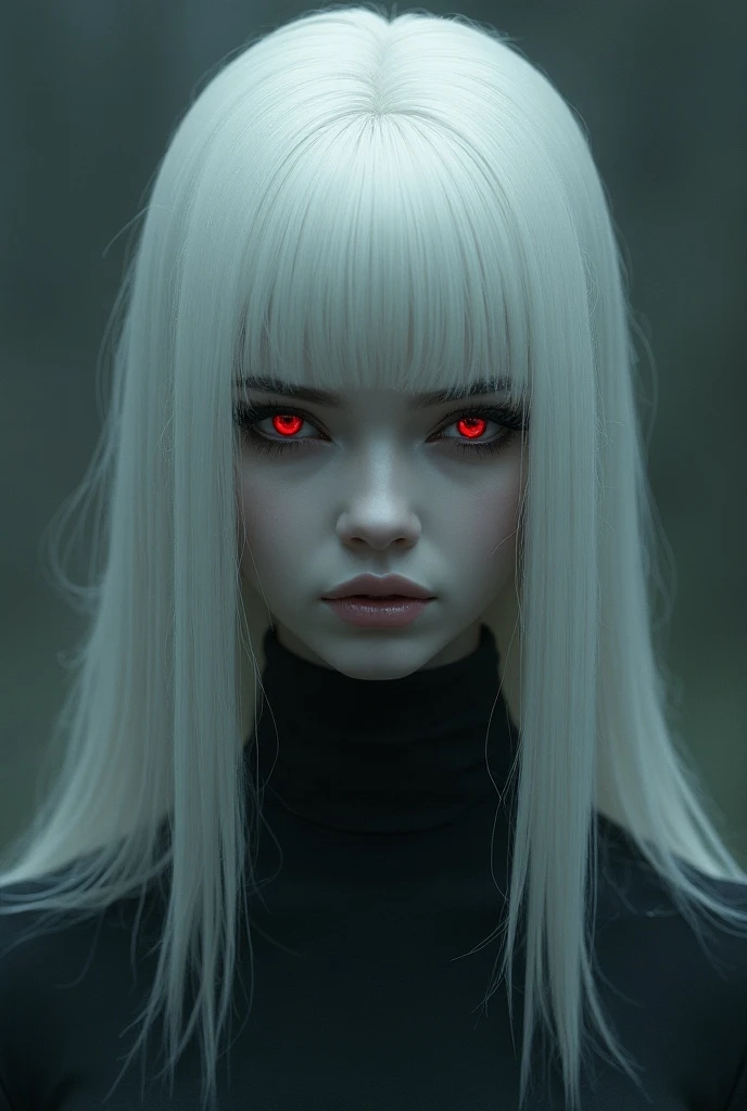 Man with fine features, twelve years old, with beautiful, long silky silver hair, and golden eyes, with a god of death behind him.