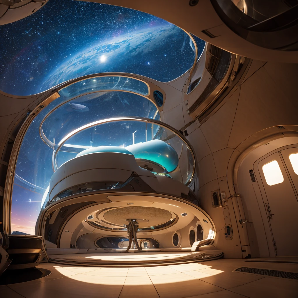 Stanford torus space colony, view from the hab ring