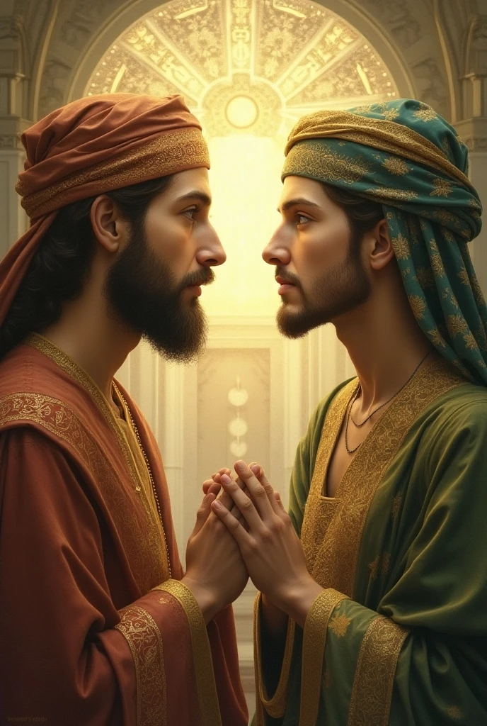 Akbar's Surprise**: Akbar's face showing a mixture of surprise and curiosity as he listens to Birbal's answer, with courtiers in the background reacting.