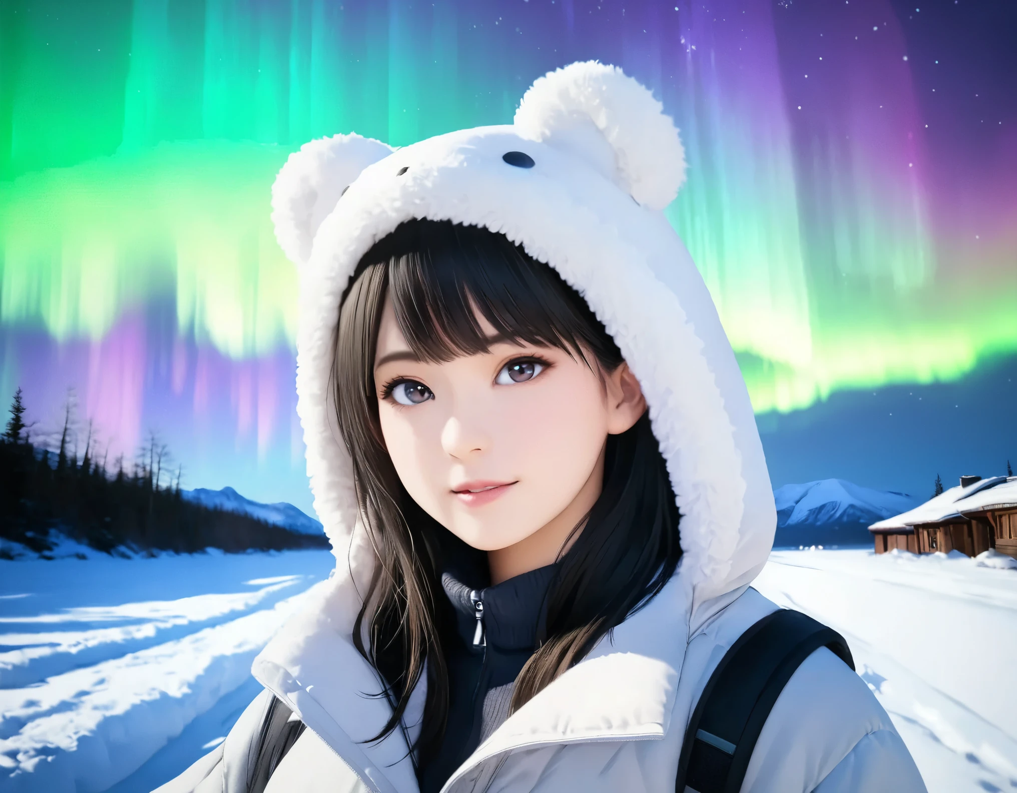 (best quality, 8k, high resolution:1.2), 1girl, aurora, upper body