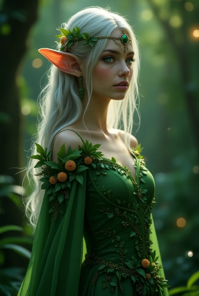 Beautiful elf woman standing in the water, wet diaphonous robe, small pointed ears, blonde hair, medium breast, beautiful flowers, forest in the background, beautiful d&d character portrait, colorful fantasy, detailed, realistic face, digital portrait, fiverr dnd character, wlop, stanley artgerm lau, ilya kuvshinov, artstation, hd, octane render, hyperrealism, fantasy art, hyper detailed, cinema 4d, national geographic photo, hyperrealism, beautiful, radiant, gossamer, ethereal, photorealistic,masterpiece,vibrant colors,stunning visuals,ultra skin texsture,stable diffusion,perfect anatomy,crazy details,realistic lighting