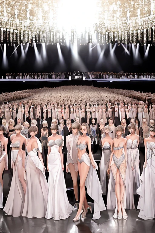 The scene where all the models reappear in the fashion show finale