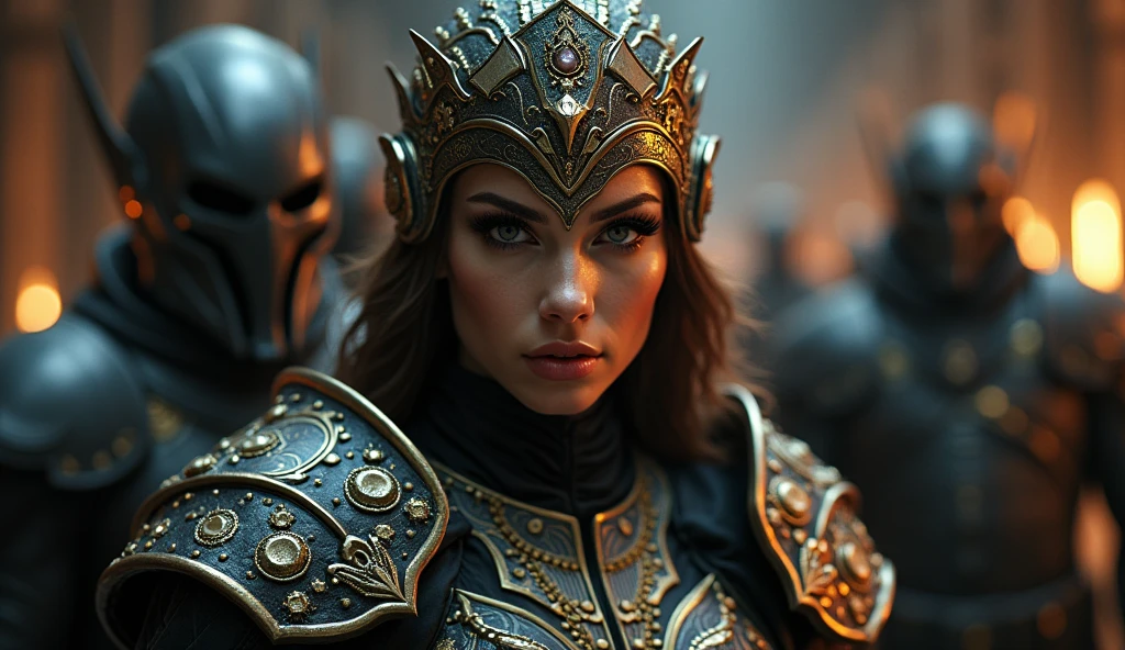 A gorgeous female champion warrior in sexy armored outfit, subdued by ...