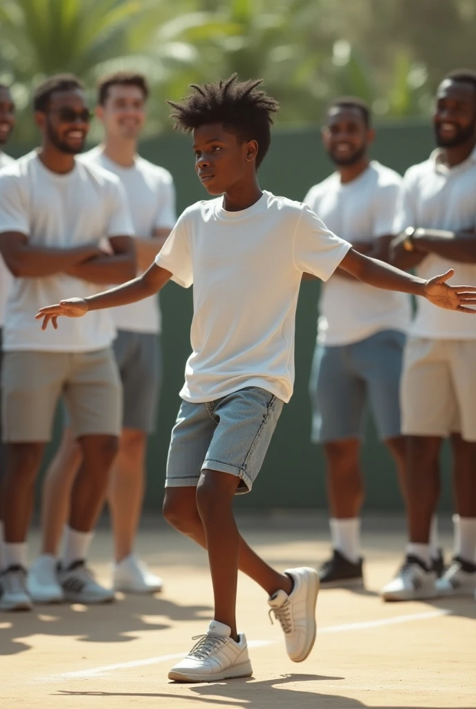 A ten year old boy in the park, 10.year old, pelo rubio, ojos azules, piel blanca, rasgos finos, rasgos europeos, with the moon behind, cuerpo definido, musculoso, semi desnudo muy tonificado, genitales masculinos perfectos