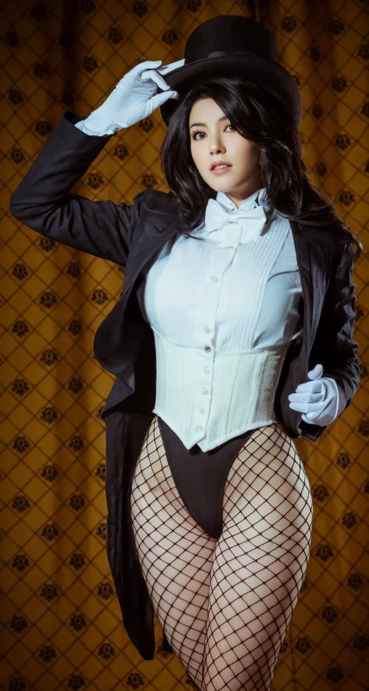 (masterpiece, best quality, detailed), 1girl androgynous , solo, looking at viewer, candace, black hair (pale skin, white-skinned girl androgynous 1.3), no breasts, She has a chest short hair with long locks, sidelocks, long hair, ((heterochromia)),
pant suit, suit, formal, white short, white Tights , necktie, white pull, basement, (black:1.5), dimly lit, ojou-sama pose, she has an indifferent expression