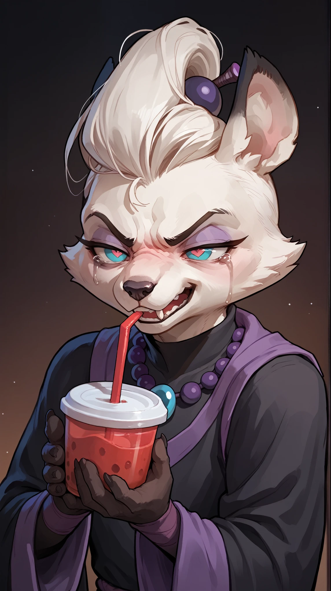 (zPDXL2), (PonyXLV6_Scores), source_anime, source_anthro, source_furry, rating_explicit, Expressiveh, three-quarter portrait, 3m0t3, angry, happy, excited, sad, eating, drinking, grumpy, asymmetric image, BREAK
split pupils, glittering body, fey, smooth, best details, extremely detailed