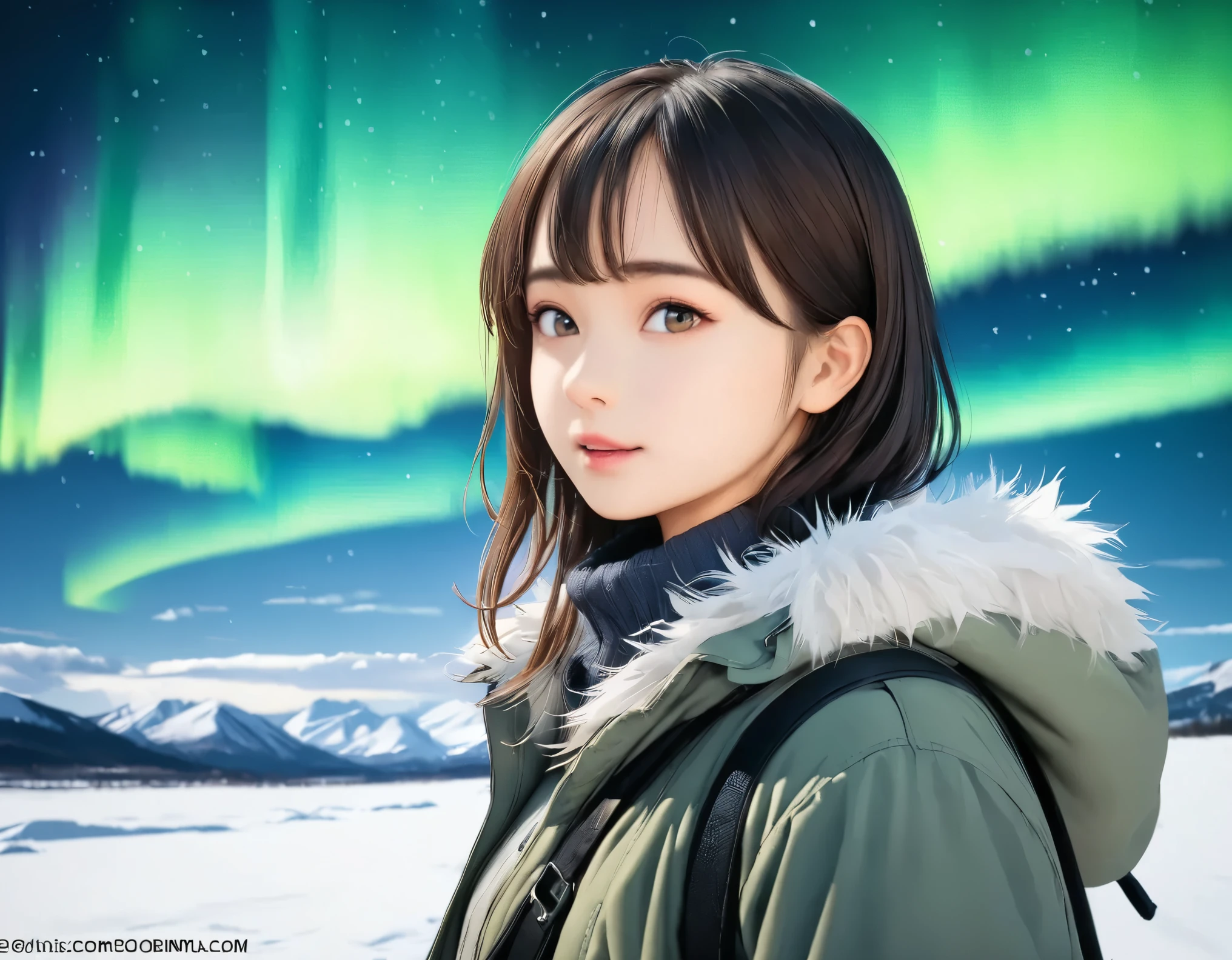 (best quality, 8k, high resolution:1.2), 1girl, aurora, upper body