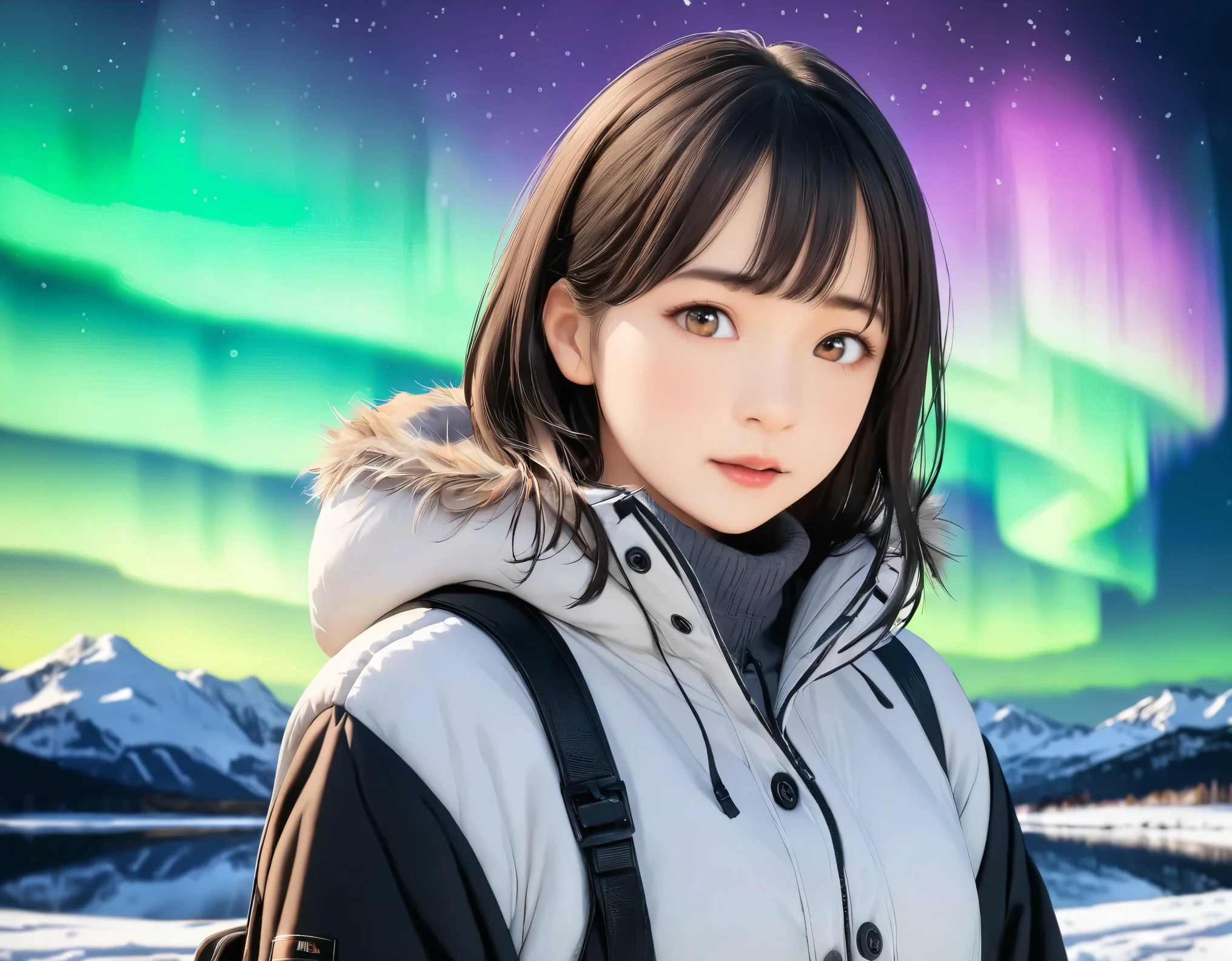 (best quality, 8k, high resolution:1.2), 1girl, aurora, upper body