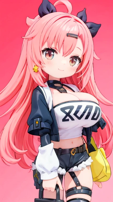 official style,official art,fullCG,Looking at the audience, 1girl,difficult, smile, OfficialStume ,(NFSW),(Big Breasts: 1.5),cowboyshot,Chibi character,Mini character,2 heads,