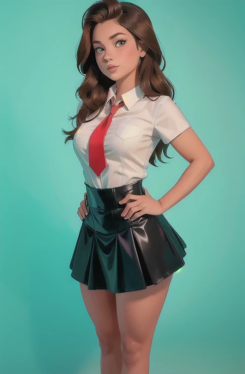 Cute young  beautiful schoolgirl pioneer, beautiful cute teen face, curvy figure, black leather skater pinafore dress , transparent white blouse , red tie, brunette long hair, beautiful eyes. Капроновые колготки, Sneackers, pioneer schoolgirl - standing in the forest , photorealistic , sad face, curvy figure, curvy lips, капроновые колготки, ультравысокое разрешение, 32К, (Perfect Anatomy:1.5), идеальные ноги, фигура в полный рост