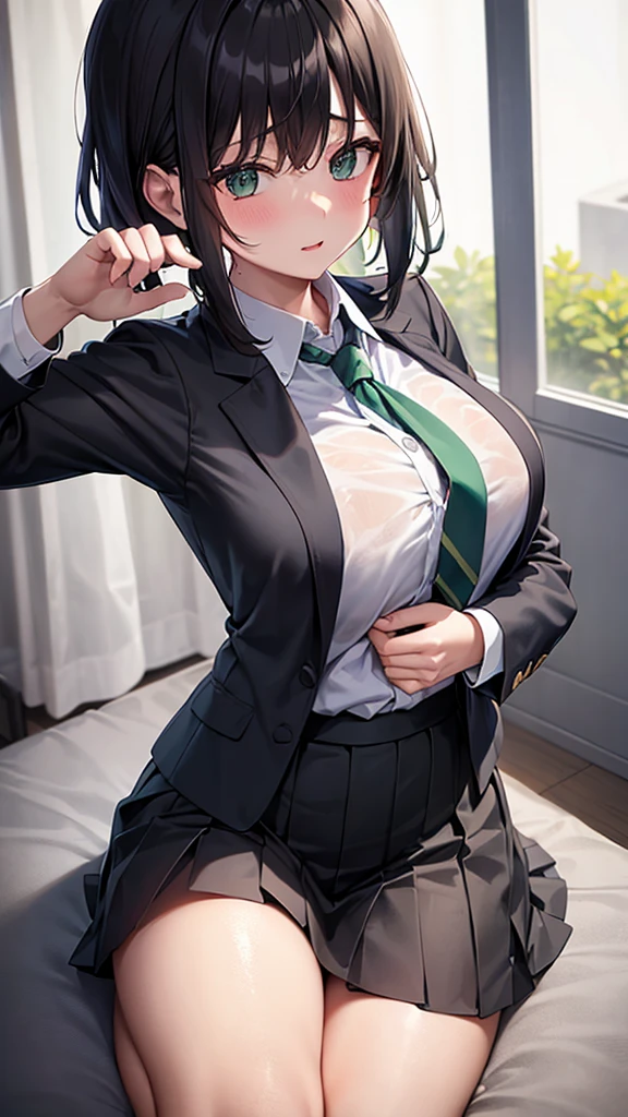 Flat chest, realistic, Mature woman teacher, nsfw, Unclasping bras, semi-removal of suits, embarrassment, embarrassment, blushing, sweat, exhalation, classroom,