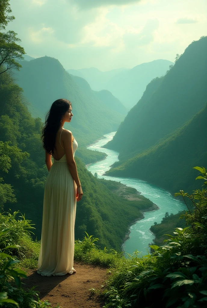 1 girl, serene expression, mesmerizing eyes, straight long hair, flowing dress, poised posture, porcelain skin, subtle blush, crystal pendant
BREAK
golden hour, (rim lighting):1.2, warm tones, sun flare, soft shadows, vibrant colors, painterly effect, dreamy atmosphere
BREAK
scenic lake, distant mountains, willow tree, calm water, reflection, sunlit clouds, peaceful ambiance, idyllic sunset, ultra detailed, official art, unity 8k wallpaper
, zentangle, mandala