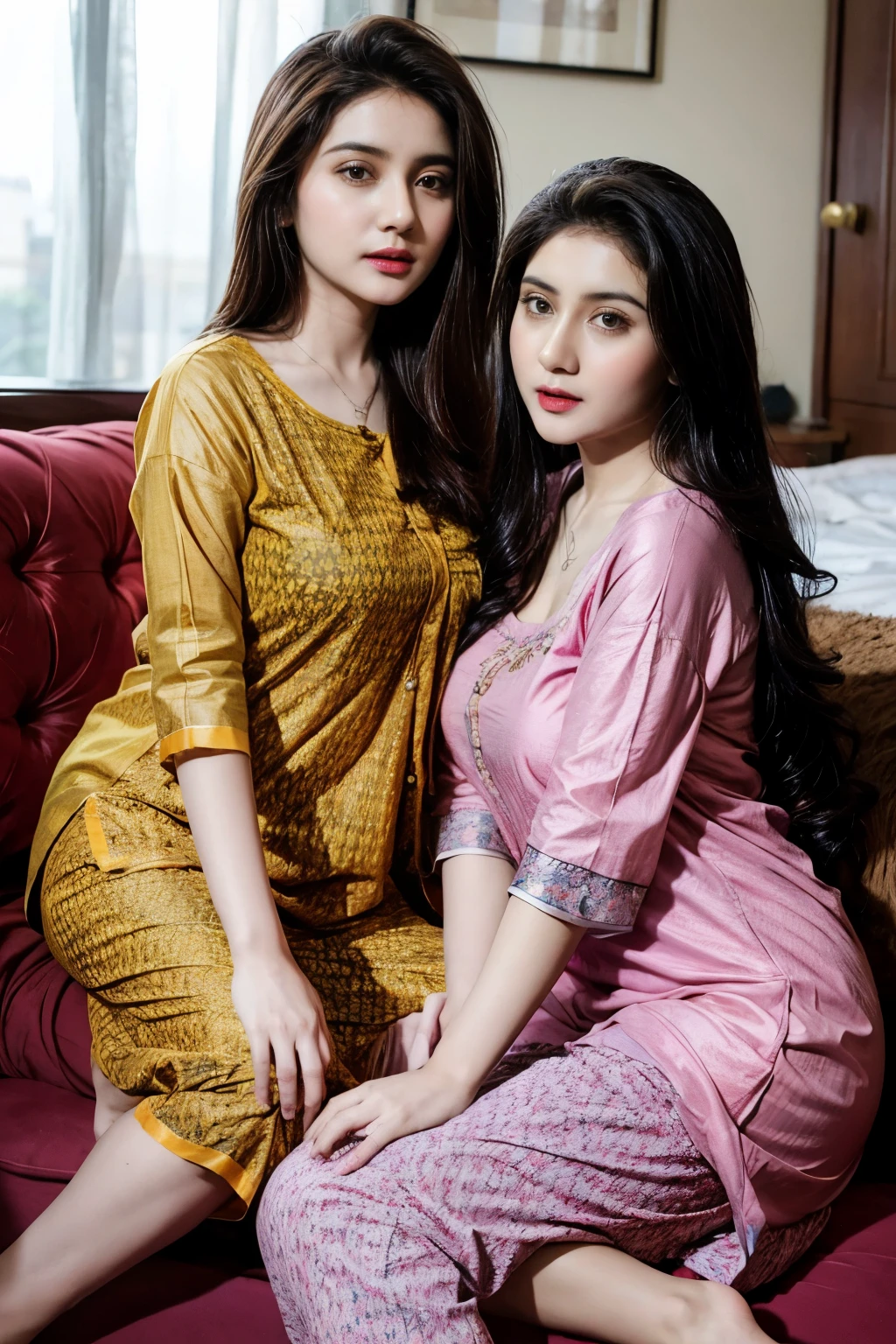 Pakistani 2 women hot 30 years old beautiful kurta pajama