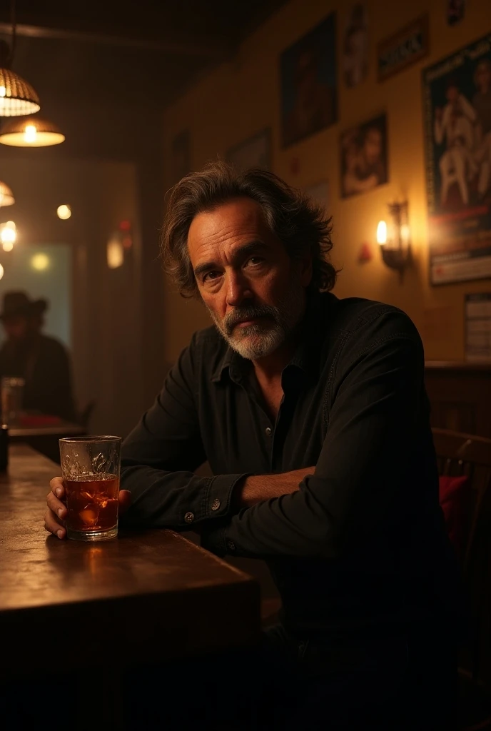 analog style, side view, cowboy shot, (portrait), (((skin details, high detailed skin texture))), (photorealistic), extremely high quality RAW photograph of an angry old man, sixty years old, drinking whiskey in a dark smokey dive bar, detailed eyes, by Greg Rutkowski, in the style of art station, (((photo))), (((photograph))),highly detailed, sharp focus, 4k, focus on eyes,bokeh