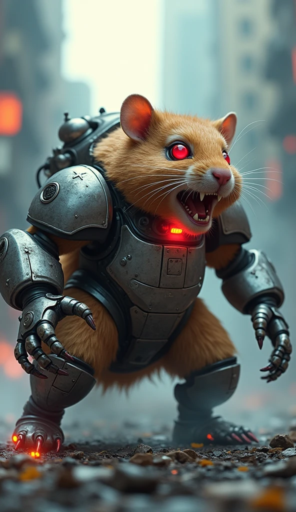 A mouse with monster look in robot in a big size