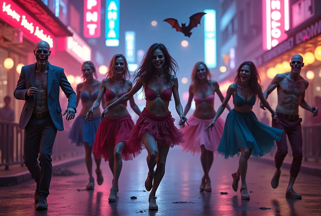  Post  apocalyptic party reggaeton,  human and alien sexy