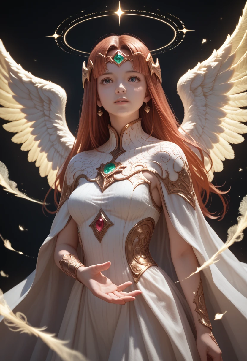 (style_ethereal_fantasy,visual appealing,synced,intricate character design,mystica:1.2)(Photorealistic:1.1)1 girl,Angel,tareme,magic