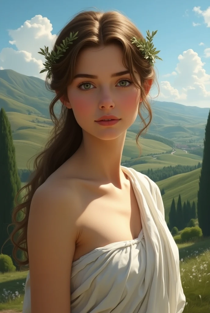 (masterpiece, realistic:1.4), (extremely intricate:1.2)>, close shot ,[Gal Gadot:Maude Adams:0.45] portrait,(upper body:1.2), (( Detail in Face)), (( detail eyes)), (from front:1.3), 1970's dress, backless dress, (long dress:1.2), very long hair, breasts, bare shoulders, sky, ocean, water, looking at viewer, italian, head tilt, wind, cloud, sunlight, outdoor, 1girl, solo, BREAK, cinematic light, ultra high res, 8k uhd, film grain, perfect anatomy, exquisitely detailed skin, best shadow, delicate, RAW,highres,