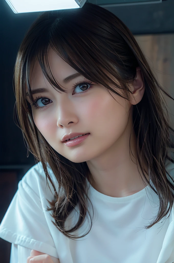 (masterpiece),(Highest quality:1.2),(Very detailed:1.2),(High resolution),(Photorealistic Stick),(RAW Photos),8K,Backlight,(Depth of written boundary),(Sleek lighting:1.2),Close-up of a naked woman,Soft portrait shots,Beautiful Japanese Women,Gorgeous face portrait,(Eye light,Sharp pupils,Detailed eye drawing,)Very beautiful face,(Detailed skin texture:1.3),Beautiful portrait,A lovely and delicate face,Beautiful young Japanese woman,Look this way,front,(POV shot),(sleepy),oily face,gleaming face,sweaty,ecstasy,orgasm,ascension