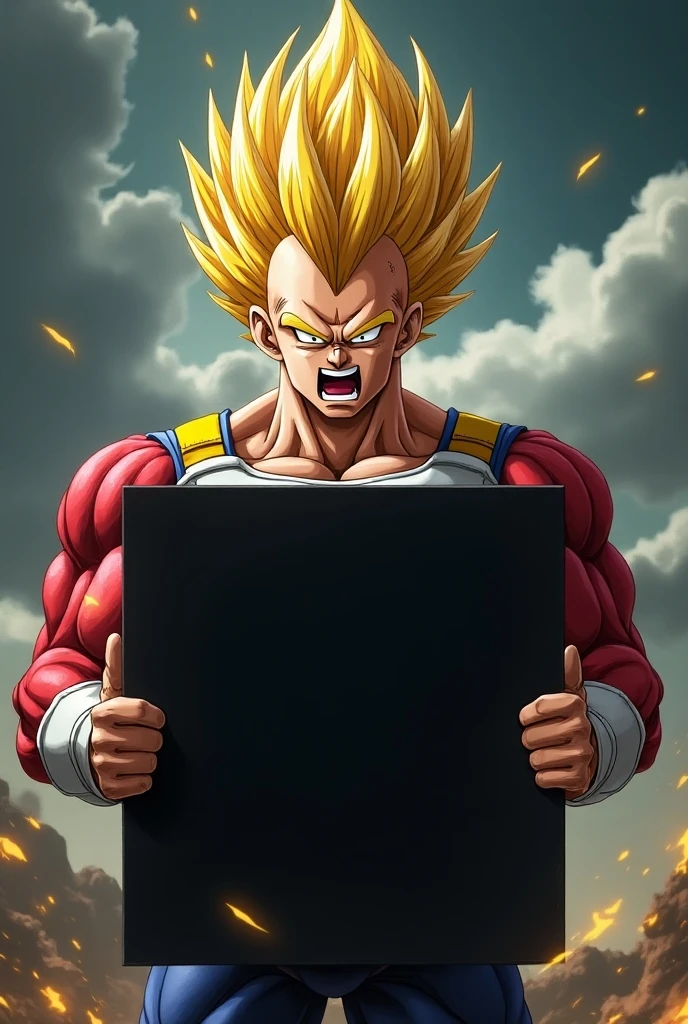 Vegueta gamer wallpaper holding a spiked sign with the word DAZKER