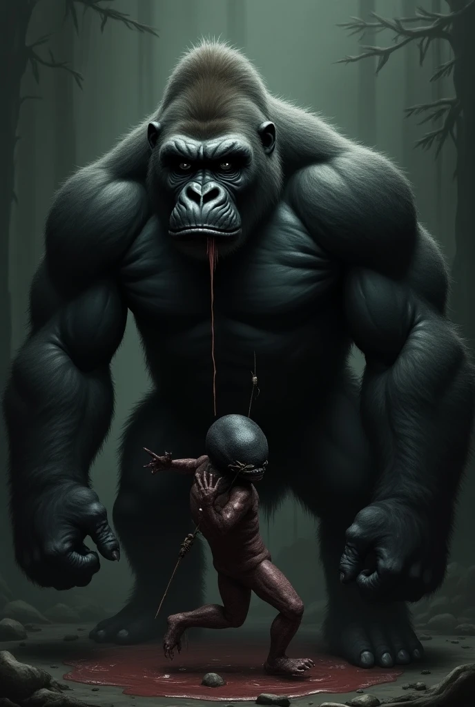Woman get fucked by a gorilla in forest