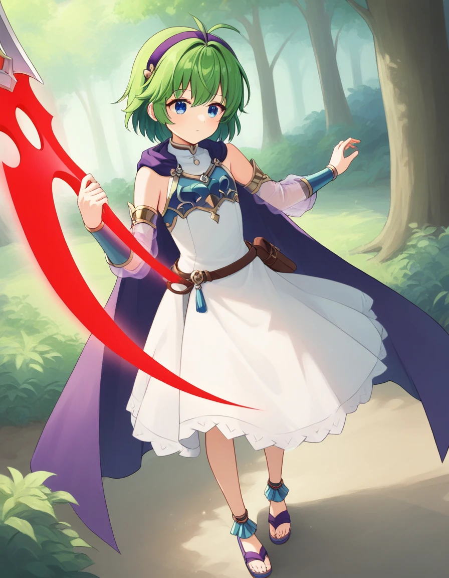 score_9, score_8_up

(masterpiece), best quality, expressive eyes, perfect face, perfect hands, perfect fingers, perfect anatomy, detached sleeves, white dress, green hair, sandals, ninoss, purple cape, vambraces, hair ornament, see-through sleeves, blue breastplate, antenna hair, purple hairband, blue eyes, short hair, forest background

blutgang, curved sword, red aura sword, magical blade, floating sword, red glowing weapon