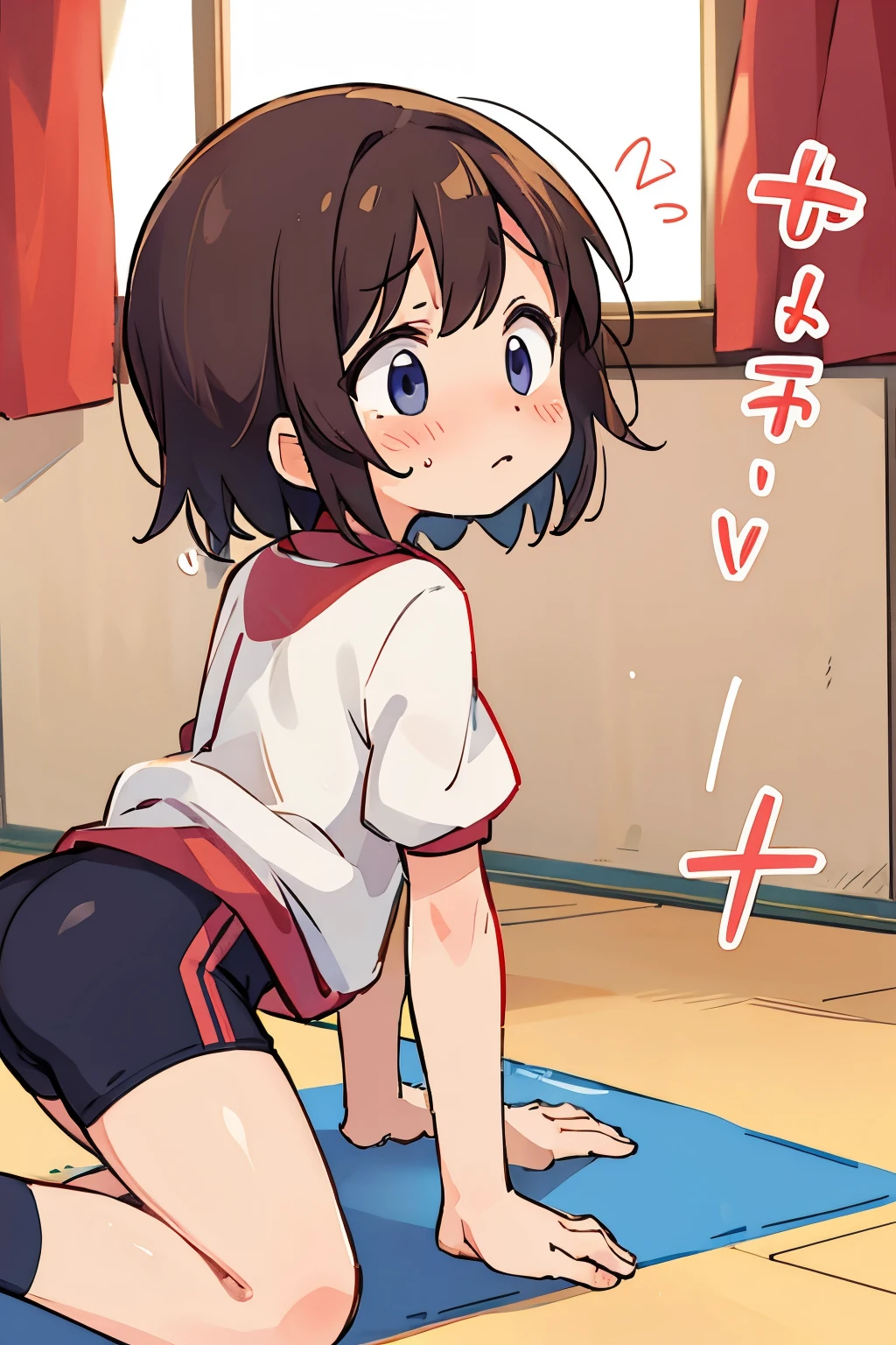 Gym clothes、Love Hotel、Fart、shame、Teary-eyed