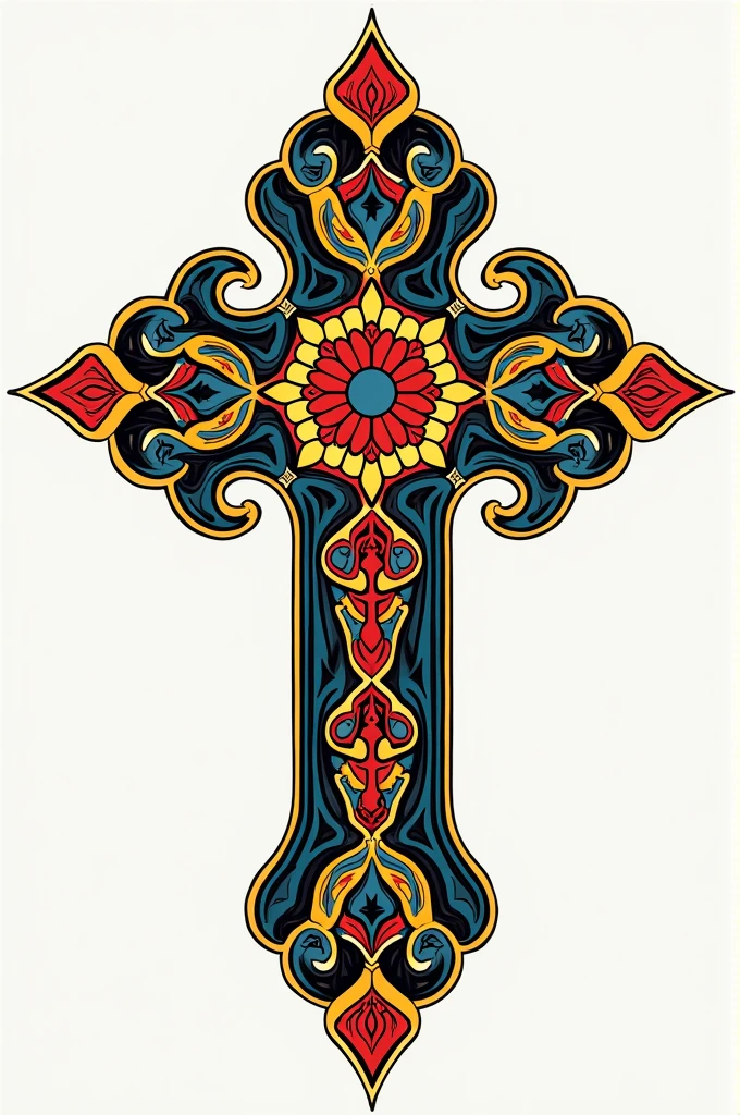 Image Prompt: The image is a graphic design of a cross made up of ...