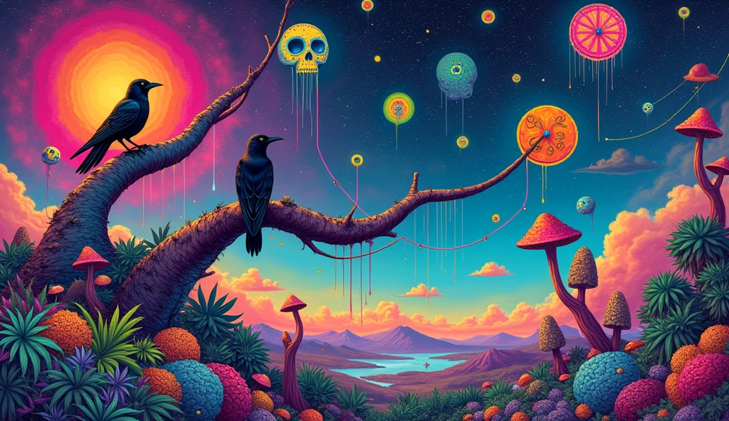 (CthuluBispo:1.2), buraco negro, rainbow colors, Psychedelic