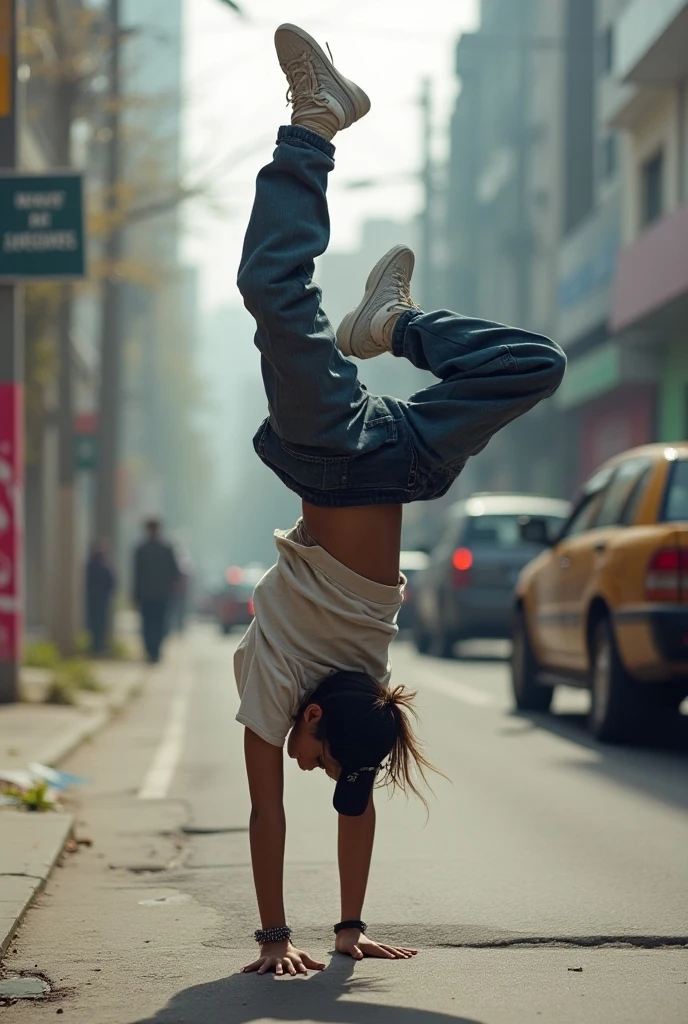 best quaility masterpeice (hip hop thug gehtto scene a chav b-girl , showcasing her breakdancing skills on the ghetto breakdacing!!.