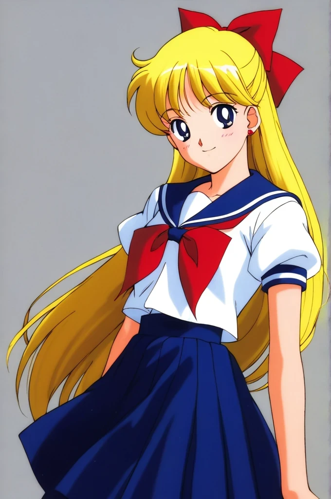 score_9,score_8_up,score_7_up,score_6_up,score_5_up,score_4_up,source_anime,
(masterpiece,highest quality,Super detailed,8k,High resolution,an extremely delicate and beautiful,Official Art,Perfect Anatomy:1.5),((90s anime,90s anime style,Cel-shaded anime,anime screencap,anime coloring:1.25)),(solo:1.5),
perfect face,beautiful,sexy,athletic body,shiny skin,
((aavenus,aino minako:1.52)), long hair, blonde hair, hair bow, tiara, earrings, blue eyes,
 red bow, school uniform, solo, bow, serafuku, sailor collar,neckerchief, short sleeves, red neckerchief, blue sailor collar,