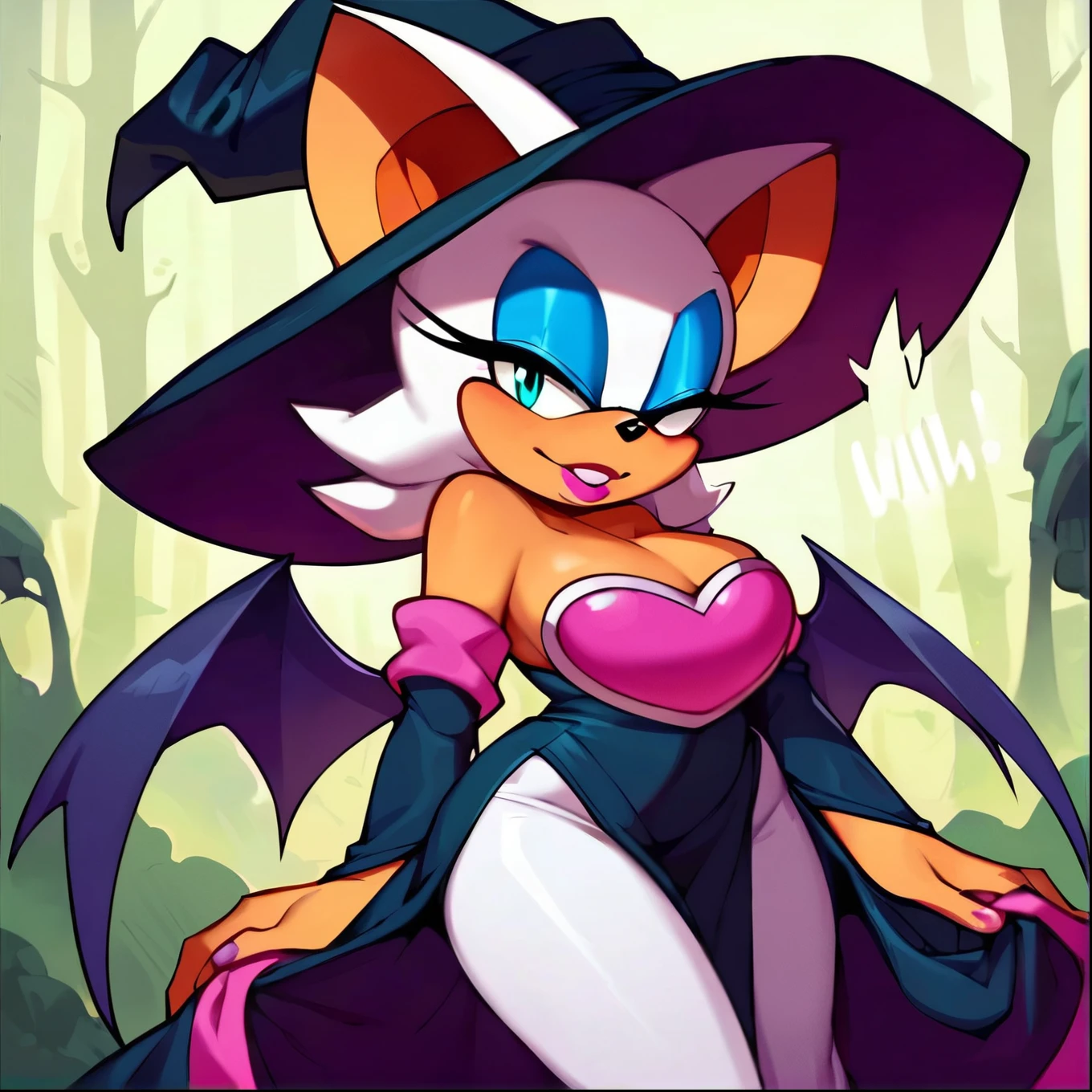 score_9, score_8_up, score_7_up, Rouge the Bat, sonic \(series\), 1girl, solo, portrait, looking at viewer, squinted eyes, red eyes, glowing red eyes, long eyelashes, seductive expression, horny, naked, pussy exposed, juicy pussy, pussy oozing cum, pussy gushing cum, pussy overflowing with cum, strings of cum, cum everywhere, lots of cum, so much cum, red room, perfect body, black thigh high leather stockings, black fingerless elbow gloves, dim lighting, deep shadowing, shiny skin, silky fur, tan skin, black collar, half opened eyes, cute smirk, top teeth exposed, standing, Sexy waist tease, a provocative pose, steamy, steam, butthole exposed, cute little butthole, tiny butthole, cute little tail, belly exposed
