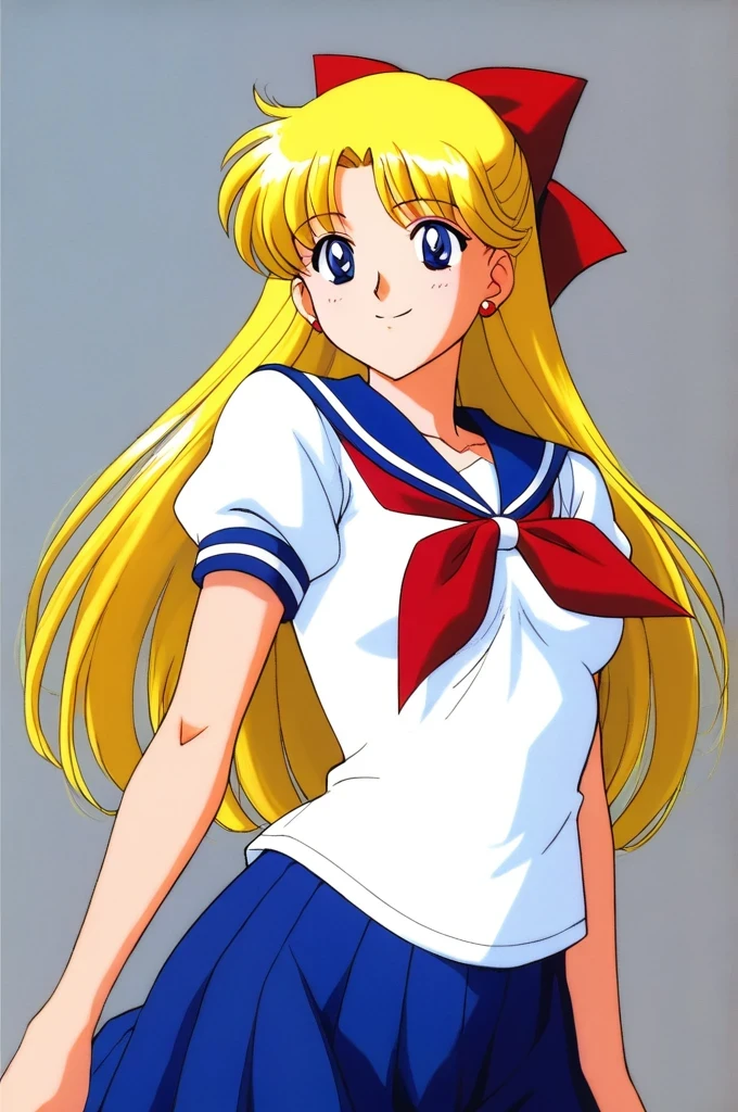 score_9,score_8_up,score_7_up,score_6_up,score_5_up,score_4_up,source_anime,
(masterpiece,highest quality,Super detailed,8k,High resolution,an extremely delicate and beautiful,Official Art,Perfect Anatomy:1.5),((90s anime,90s anime style,Cel-shaded anime,anime screencap,anime coloring:1.25)),(solo:1.5),
perfect face,beautiful,sexy,athletic body,shiny skin,
((aavenus,aino minako:1.52)), long hair, blonde hair, hair bow, tiara, earrings, blue eyes,
 red bow, school uniform, solo, bow, serafuku, sailor collar,neckerchief, short sleeves, red neckerchief, blue sailor collar,