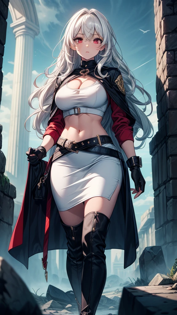 belfastpk; anime girl in black lingerie and black stockings, and black militar cap, opening her long jacket; long jacket; black and red jacket; open jacket; black lingerie; black stockings; black pantyhose; black hat; militar cap; black shoes; smile; smiling; cheerful facial expression; older females; mature women; long platinium hair; earings; thin necklace; large breasts; perfect breasts; cleavage; shaped thighs; morning light; sunlight; ethereal; looking down at viewer; seductive anime girls; seductive look; sexy pose; full body; (full body shot:1.1); beautiful detailed eyes; beautiful detailed girl; curvy:1.1; dynamic pose; perfect eyes; perfect face; perfect retina; perfect hands; perfect fingers; perfect feet; perfect toes; ultra detail face; ultra detail hair; very detailed eyes and face; ambient occlusion; cinematic lighting; field of view; fluid motion; harmony; interconnected elements; movie lighting; photorealistic lighting; realistic shadows; (vibrant colors:1.05); vivid lighting; warm and cool color palette; amazing; solo; trending on artstation pixiv; 8k wallpaper; best quality; CG; detailed painting; fine detail; (High Quality:1.4); high resolution; huge file size; illustration; Intricate Details; masterpiece; (photorealistic:1.4); professional artwork; (raw photo:1.2); reflective art; sharp focus; super detailed; unified; very detailed; extremely detailed artgerm; (nsfw) Not Safe For Work; from Azur Lane; Azur Lane Style;