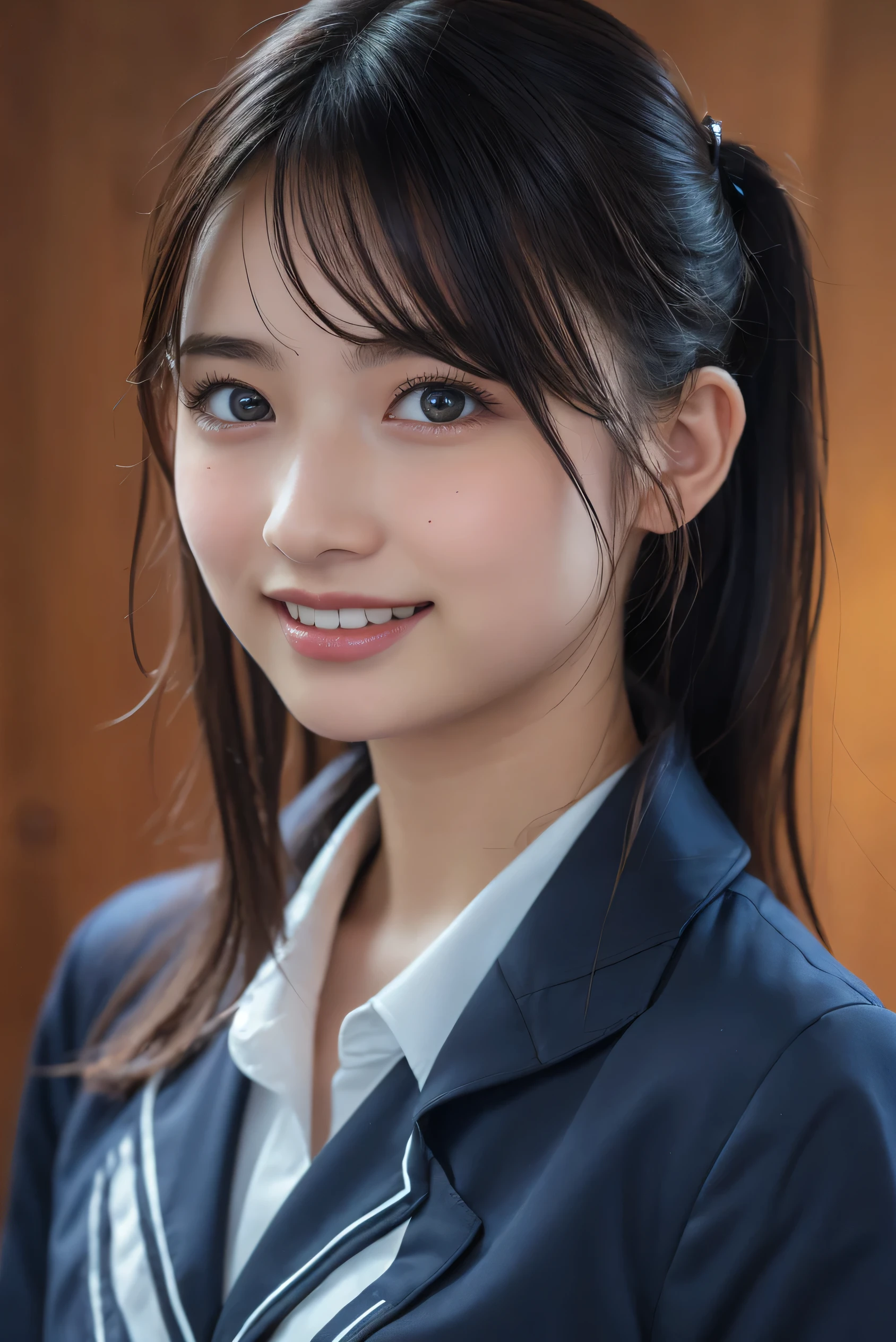Crying face, Beautiful young lady,Torn Suit, Tongue out,Double Peace,D Cup,Japanese beautiful girl,Beautiful Skin,4k,Reluctant