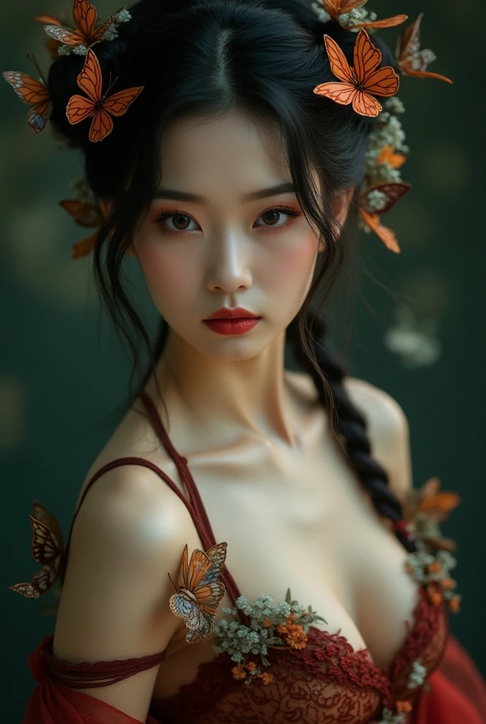 official art, unity 8k wallpaper, ultra detailed, beautiful and aesthetic, masterpiece, best quality, chinese style, (zentangle, mandala, tangle, entangle), ecstasy of flower, 1girl, extremely detailed, dynamic angle, cowboyshot, the most beautiful form of chaos, elegant, a brutalist designed, vivid colours, romanticism, by james jean, roby dwi antono, ross tran, francis bacon, michal mraz, adrian ghenie, petra cortright, gerhard richter, takato yamamoto, ashley wood, atmospheric