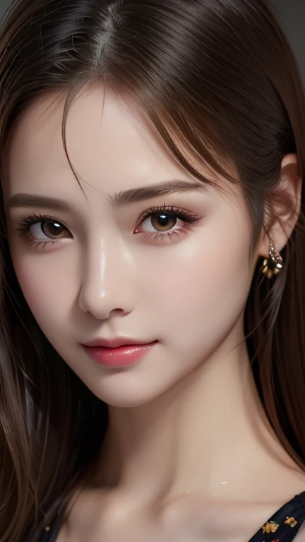 (Highest quality、8k、32K、masterpiece)、(Realistic)、(Realistic:1.2)、(High resolution)、Very detailed、Very beautiful face and eyes、1 person、Round and small face、Tight waist、Delicate body、(close、Highest quality、Attention to detail、Rich skin detail)、(Highest quality、8k、Oil paints:1.2)、Very detailed、(Realistic、Realistic:1.37)、Bright colors