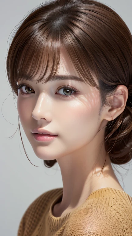 (Representative works:1.3)、(8k、Realistic、RAW Photos、Best image quality:1.4)、(30 year old mature woman)、Small face、Beautiful Face、(Realistic Face)、No makeup、Natural Makeup、light makeup、 (Dark brown hair)、Beautiful hairstyle、Realistic eyes、Beautiful details、 (Realisticな肌)、Beautiful Skin、 (sweater)、 Confused、 charm、超High resolution、Ultra-realistic、 High resolution、Golden Ratio