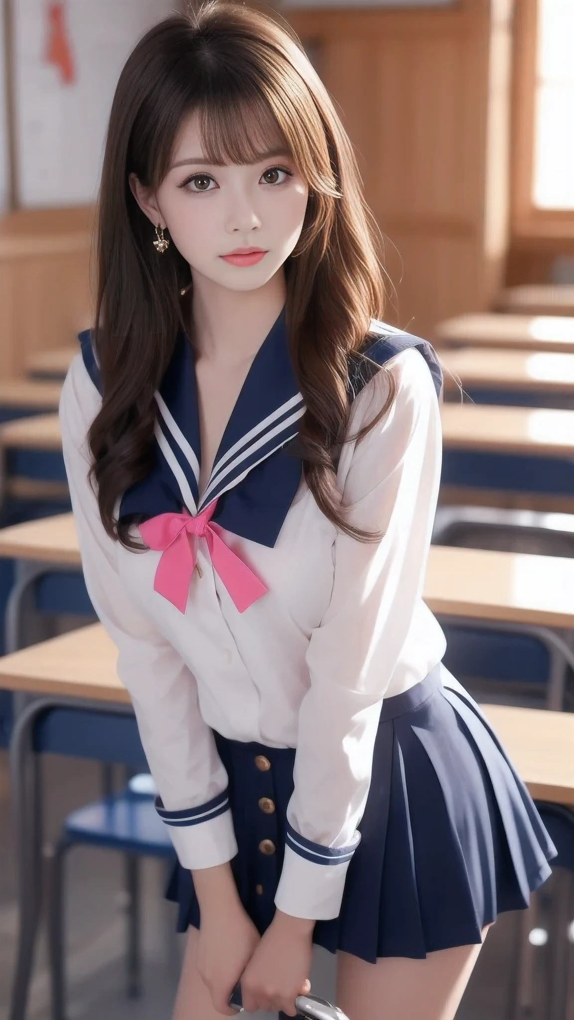 ( best quality), (((masterpiece))),  black hair twin tails, The inside color is pink, (Beautiful magenta eyes), ( perfect eyes), ((A proper sailor uniform)), classroom((Huge breasts)), (( Clean Navy Blue Skirt)),  miniskirt , (Neat sailor ribbon), ((Perfect fingers)), ( Perfect Anatomy), ( perfect face)、Please speak in the ear of Do 、I can see your chest、I&#39;m embarrassed because my pink nipples are visible、do、Sexy Appearance、  expression of ecstasy  、Orgasm experience do、 climax、Two-dimensional beautiful girl、 crowded train , girl, Fat clumsy man hugs his girlfriend from behind、 I with your crotch exposed、Lift her up, Sexy black lingerie with visible pubic hair, 40k, photograph, Tabletop,  Best Quality dark gray background, (with one girl's immediately open legully open legs with big breasts, Lean on her from behind、Old man in various poses. , , , heavy breathing,  Clench Your Teeth , Fiery Face, Student of the Heart, Sweaty,  Drenched , Long Hair, Please bend your knees, Unintentional, Teary-eyed , big,  Drenched , small, thin,  white shirt , tie, Her panties are visible through her short pleated skirt,  Leaning Forward ,  place your hands on your hips 