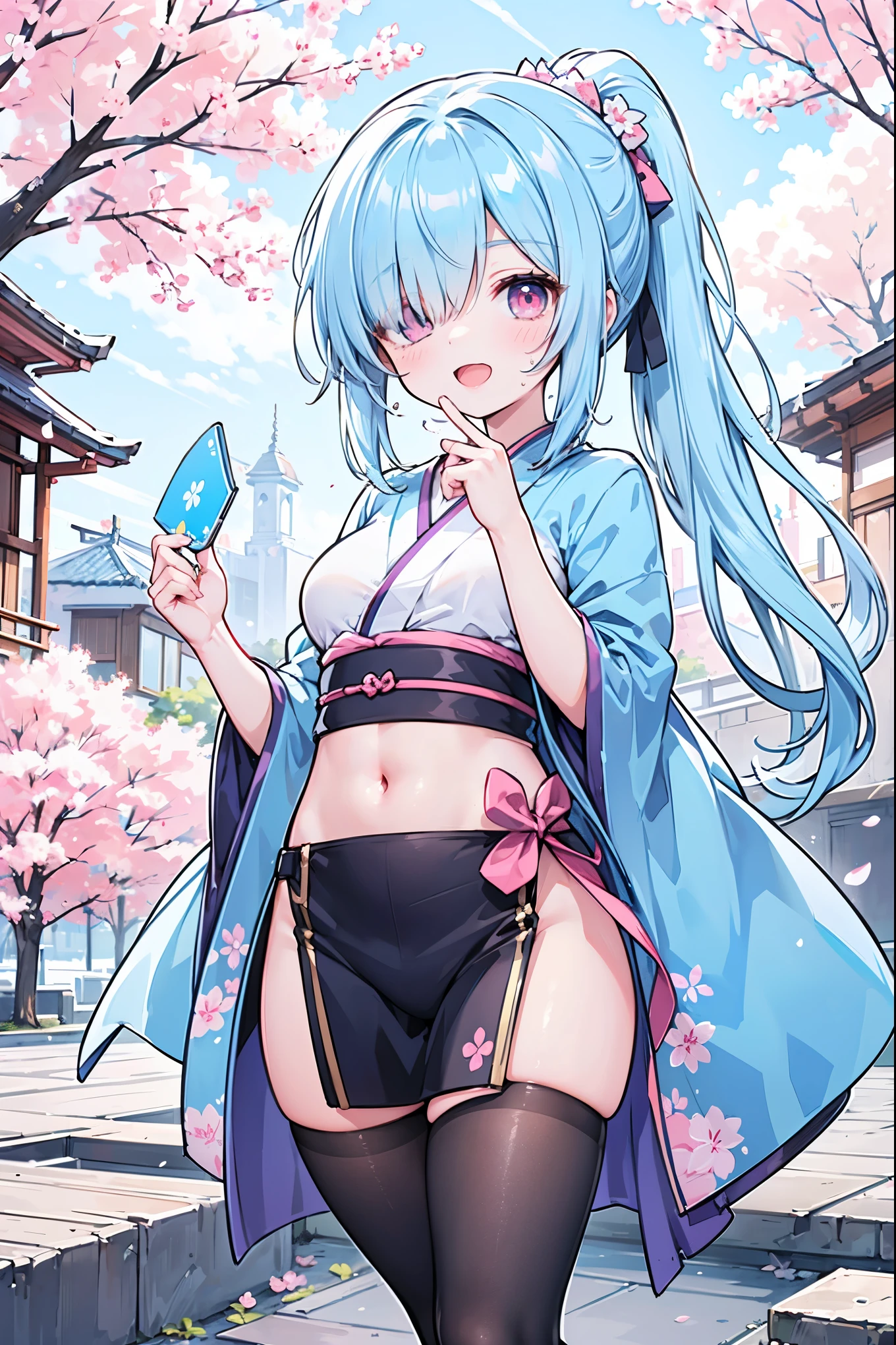masterpiece, Highest quality, \(new year\), kimono,
😀😀, (butterfly bow:1.0), (White scarf:0.9), Hair Bun,
whole body, scenery,Nipples,Small breasts,nsfw