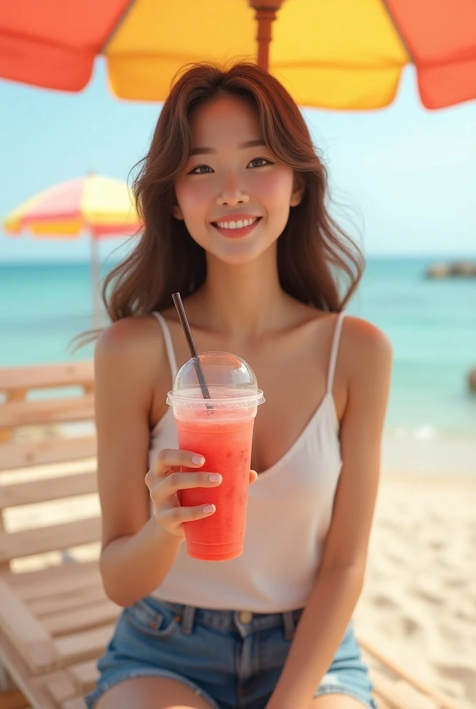 A girl drink seeman
