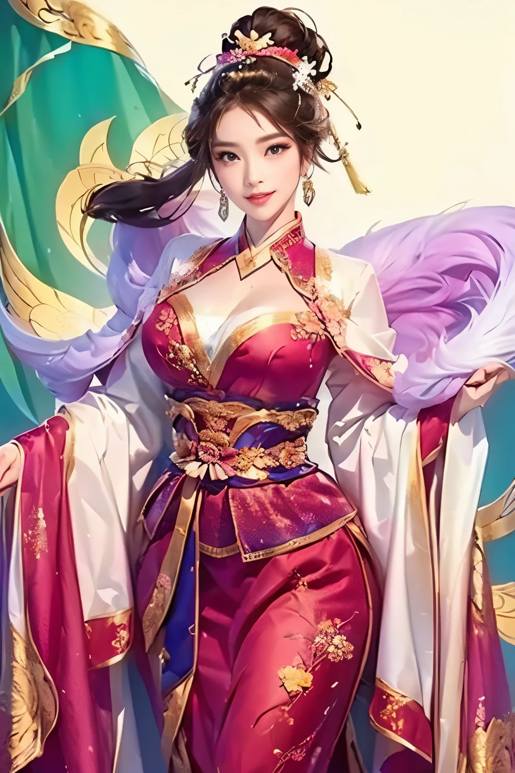  Woman with a bow, Remove background, Change the background, Three Kingdoms costume 