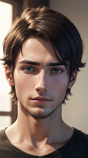 ((the best quality)), ((masterpiece)), (detailed), perfect face, male, Perfect Body, short hair, white skin, Shirtless, Sunlight, ((the best quality)), ((Masterpiece)), (details), perfect face, high definition, Masterpiece,4k,details clearly, Handsome face, male body, strong muscles, The most handsome man in the world, handsome, The coolest face, Male characters, close image (1man, shirtless), young man, Extremely muscular tall man, open your eyes ((detailed eyes)), huge, muscular body and Massive, bulging pecs, muscular abs, delicate big eyes, carefree expression, clear face, handsome (detailed face, perfect face) ((extremely realistic shadows, bodybuilding posture, human, ((22-year-old young man)), V shape, close up look, CG sense, Textured skin, the best quality, Storytelling images, shining eyes