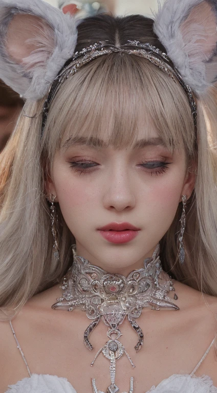 16K, ultra high definition, super verbose, Young sexy Japanese girl naked, Shiny, detailed hair, face detailed, paisagem de fantasia, standing alone, gazing at viewer, {{best qualityer}}, {{work of art}}, {{ultra detali}}, {detailed light}, ultra high quality eyes, detailedeyes, perfects eyes, eyes large, detailed white eyes, comely lips, White hair, long hair, twin-tail, hair ornament, aretes, comely, body skinny, Caucasian skin, slutty, Erotic, suggestive, ((nsfw))