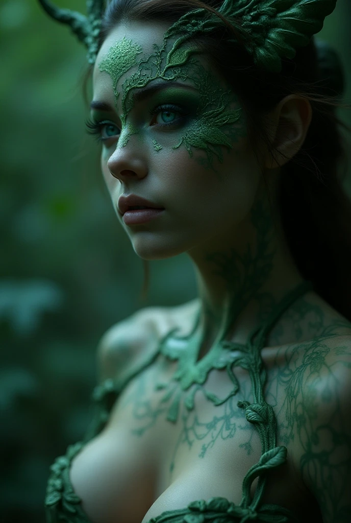 Sexy naked half chameleon girl