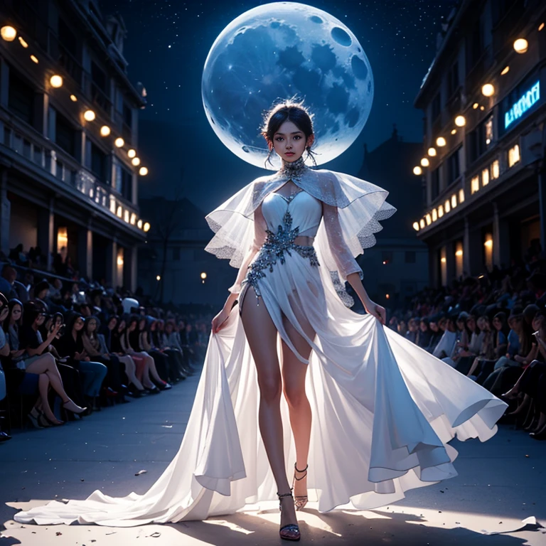 Fashion Show, moon, mysterious, beautiful, innovative, Fashion Show, colorful, bright atmosphere, sensation,