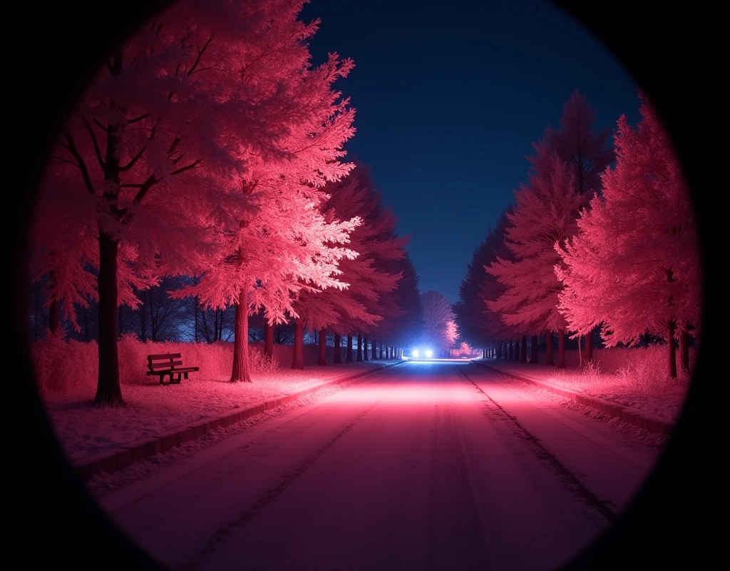 Infrared image seen through night vision device